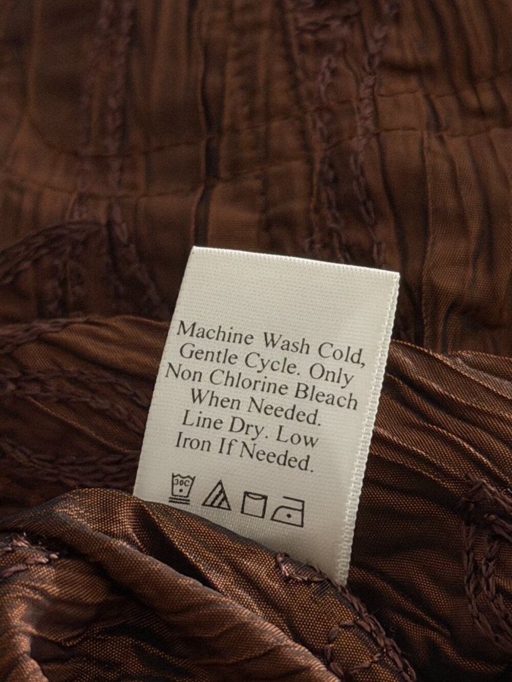 Coldwater Creek Metallic Copper / Bronze Crinkle Embroidered Button-Front Jacket - Picture 15 of 16